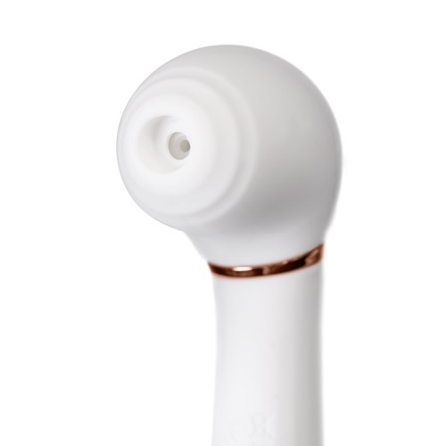 Белый вибратор с вакуумной стимуляцией Jasmine - 23 см.