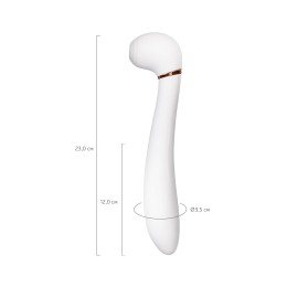 Белый вибратор с вакуумной стимуляцией Jasmine - 23 см.