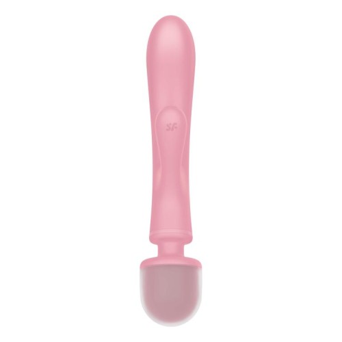 Розовый двусторонний вибромассажер Triple Lover - 23,7 см.