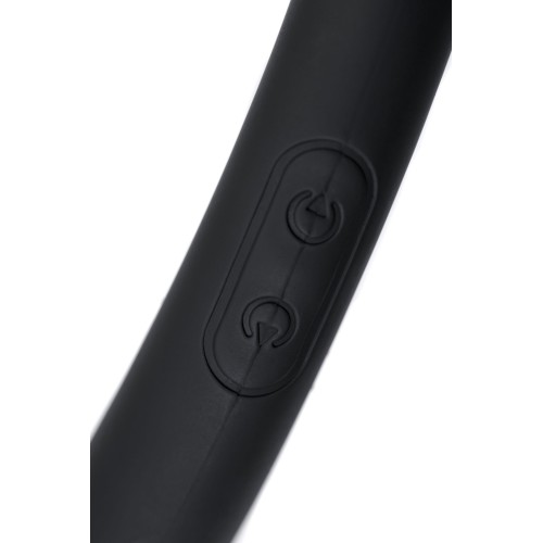 Черный двусторонний вибратор - 35 см.