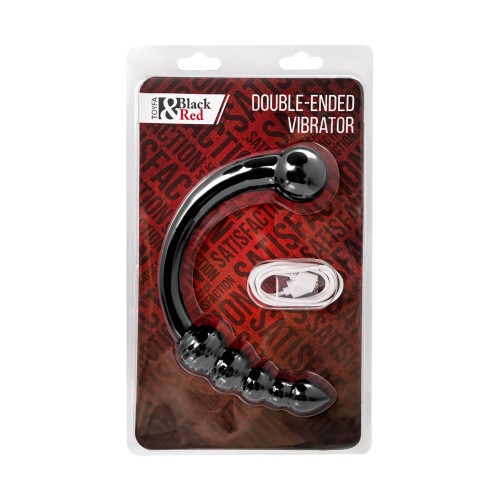 Черный двусторонний вибратор - 35 см.