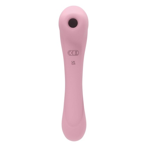 Нежно-розовый двусторонний стимулятор Daisy Massager - 20,2 см.