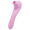 Розовый стимулятор Smoooch Clitoral Suction & Vibration - 18,6 см.