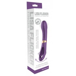 Фиолетовый силиконовый вибратор с функцией фингеринга - 23,5 см.