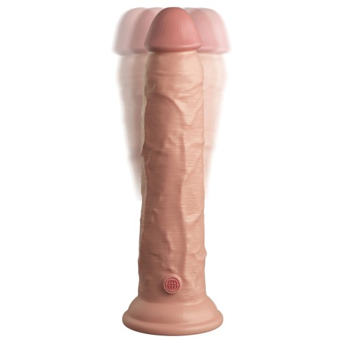 Телесный вибратор-реалистик на присоске 9’’ Vibrating Silicone Dual Density Cock - 24,8 см.