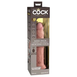 Телесный вибратор-реалистик на присоске 9’’ Vibrating Silicone Dual Density Cock - 24,8 см.
