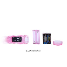 Розовый вибратор с анальным и клиторальным отростками Intimate Tease - 22,5 см.