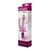 Розовый вибратор с анальным и клиторальным отростками Intimate Tease - 22,5 см.