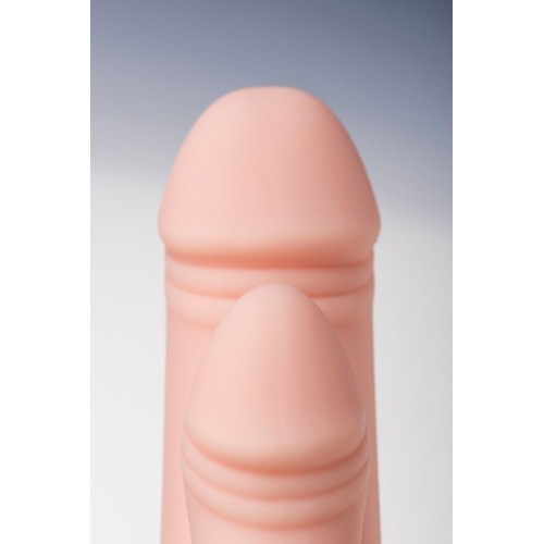 Двойной фаллоимитатор с присоской и съемной вибропулей - 19,5 см.