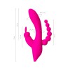 Ярко-розовый тройной вибростимулятор SPANKY - 21 см.