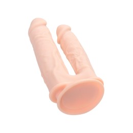 Телесный анально-вагинальный вибратор RealStick Silicone Jason M - 18 см.