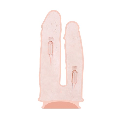 Телесный анально-вагинальный вибратор RealStick Silicone Jason M - 18 см.