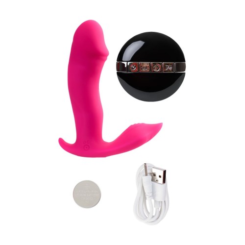 Розовый вибромассажер с голосовым управлением Tilly