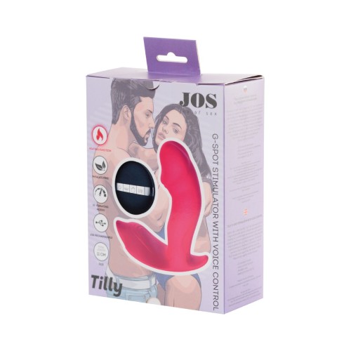 Розовый вибромассажер с голосовым управлением Tilly
