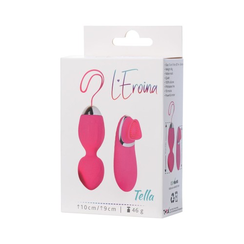 Розовые виброшарики TELLA с пультом-стимулятором