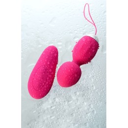 Розовые виброшарики TELLA с пультом-стимулятором