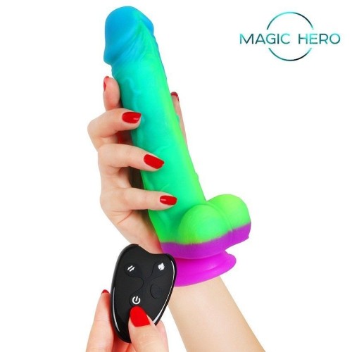 Яркий вибратор с возвратно-поступательными движениями и пультом ДУ - 21 см.