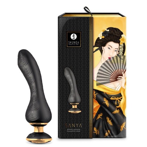 Черный вибростимулятор SANYA - 18,5 см.