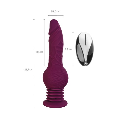 Фиолетовая мини-машина для секса Striker с пультом ДУ - 23,5 см.