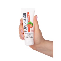 Гель на водной основе с ароматом клубники Superglide Strawberry - 75 мл.