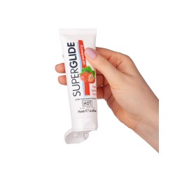 Гель на водной основе с ароматом клубники Superglide Strawberry - 75 мл.