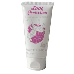 Лубрикант на водной основе с ароматом малины Love Protection Raspberry - 50 мл.