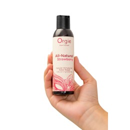 Интимный гель на водной основе All-Natural Strawberry с ароматом клубники - 150 мл.