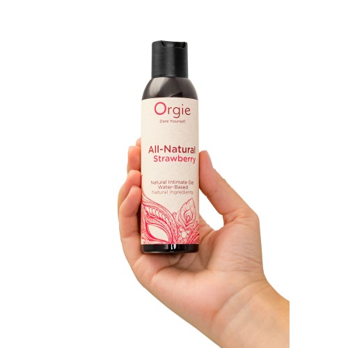 Интимный гель на водной основе All-Natural Strawberry с ароматом клубники - 150 мл.