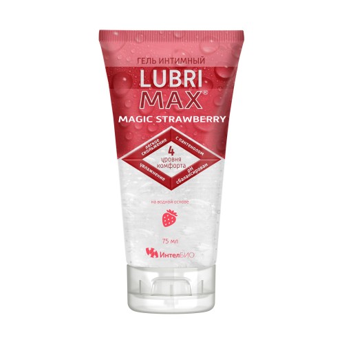 Интимный гель-смазка на водной основе Lubrimax Magic Strawberry - 75 мл.
