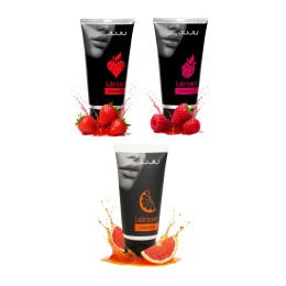 Набор из 3 съедобных лубрикантов JUJU (клубника, малина, грейпфрут)