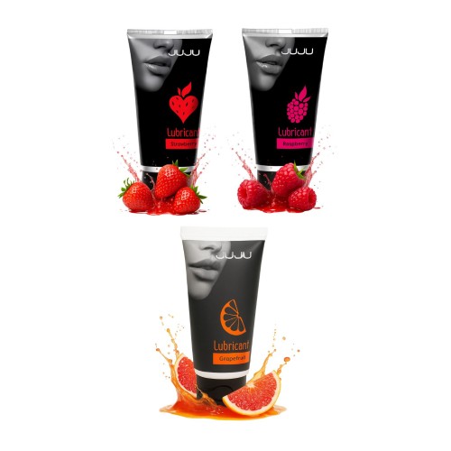 Набор из 3 съедобных лубрикантов JUJU (клубника, малина, грейпфрут)