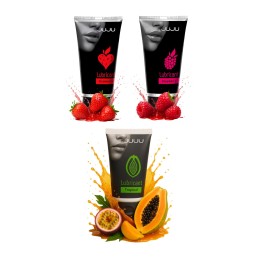 Набор из 3 съедобных лубрикантов JUJU (клубника, малина, тропические фрукты)