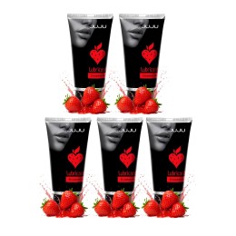 Набор из 5 съедобных лубрикантов JUJU со вкусом клубники