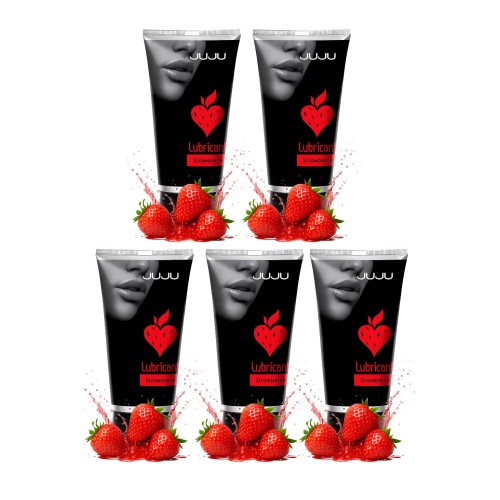 Набор из 5 съедобных лубрикантов JUJU со вкусом клубники