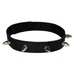 Узкий чёрный ошейник с шипами