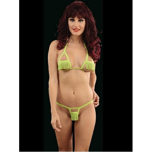 Салатовый комплект с бахромой