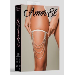 Оригинальная подвязка на ногу с цепочками из кристаллов