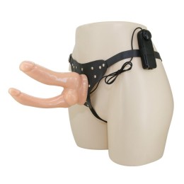 Женский страпон с двумя фаллосами и вибрацией Jessica Strap-On