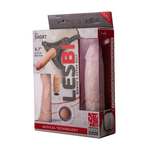 Женский страпон с вагинальной пробочкой - 17 см.