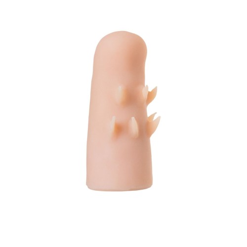 Телесный поясной страпон с вагинальной пробкой - 17 см.