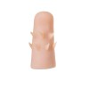 Телесный поясной страпон с вагинальной пробкой - 17 см.