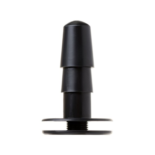 Телесный поясной страпон с вагинальной пробкой - 17 см.