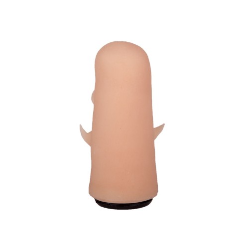 Черный пояс-трусики с двумя телесными насадками Soft-Dolli - 15,7 и 10 см.