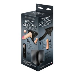 Черный женский пояс BEST SELECT с 3 насадками и вибрацией