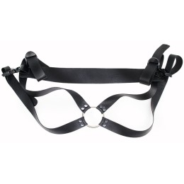 Реалистичный фаллос на регулируемых трусиках с кольцом - 17,5 см.