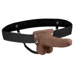 Коричневый перезаряжаемый вибрострапон - 18 см.