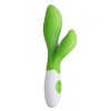 Зеленый вибратор Owen с клиторальным отростком - 20 см.