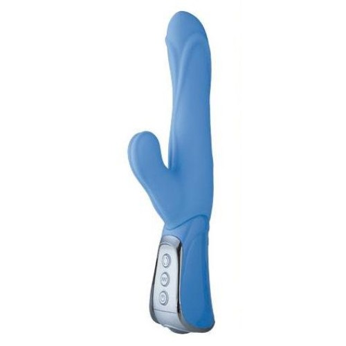 Голубой вибромассажёр VIBE THERAPY EXALTATION - 23 см. 