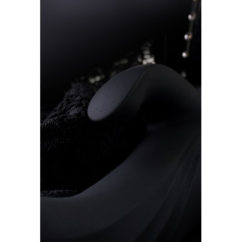 Чёрный вибратор WANAME Thunder с клиторальным отростком - 24,2 см.