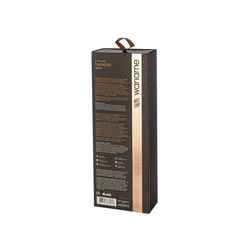 Чёрный вибратор WANAME Thunder с клиторальным отростком - 24,2 см.